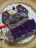 Lily -Fendy Satin Thread Embroidery Saree ✨