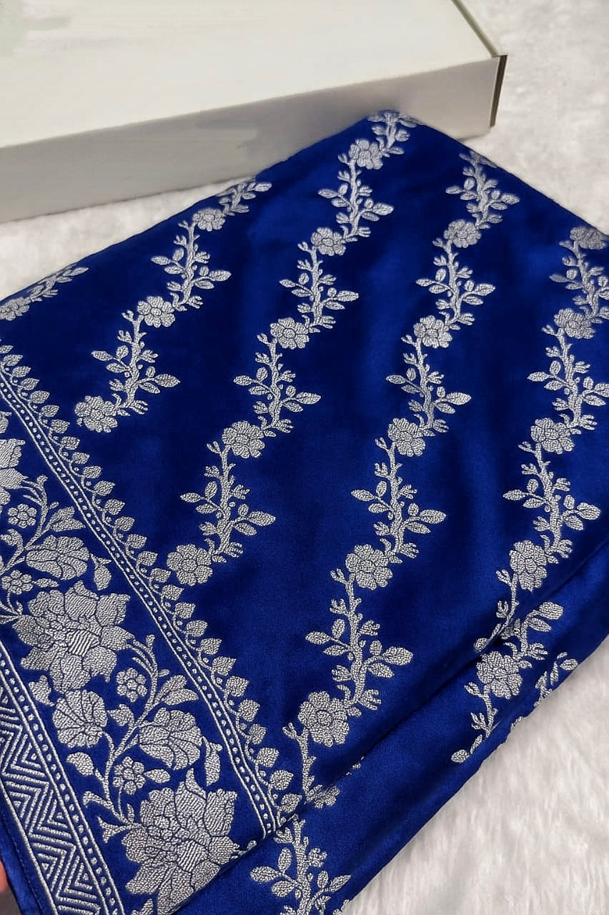 Pure Banarasi Mashru Silk Handloom Saree ✨