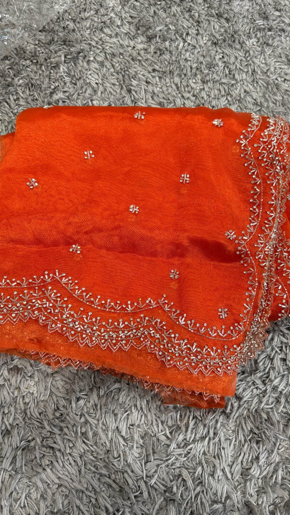 Tissue Organza Designer Zardozi work Saree ✨