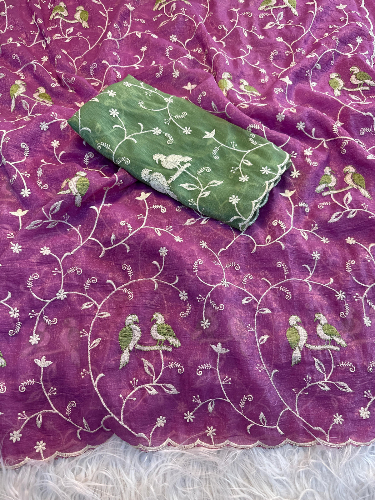 Soft Crunchy Designer Saree ✨