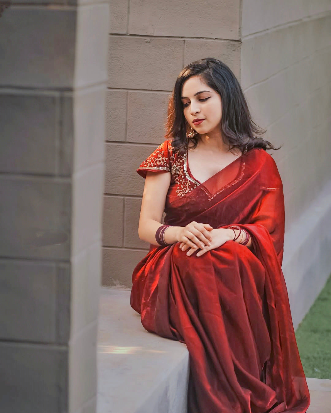 Space Silk Maggam work Saree ✨
