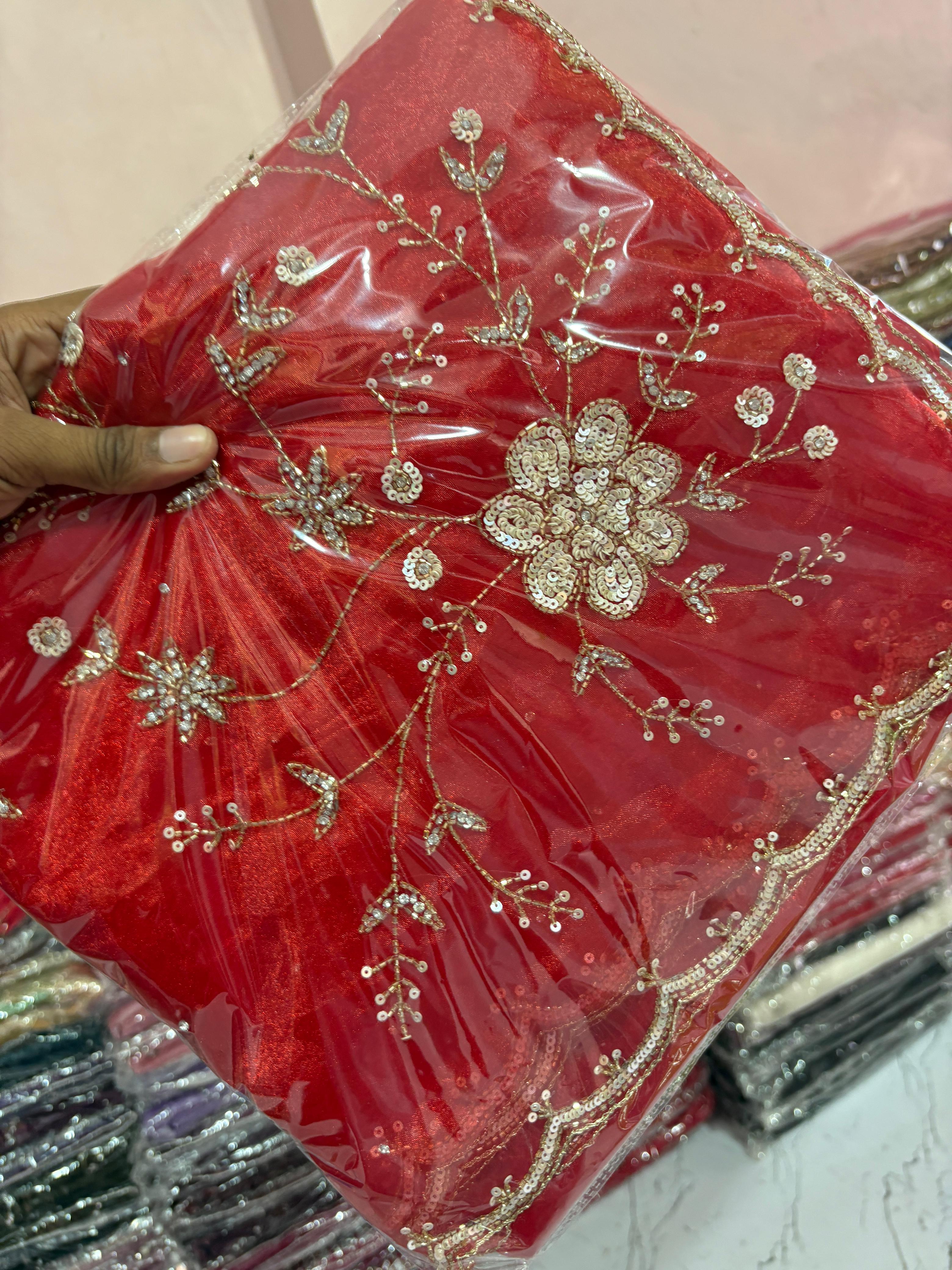 Priya - Soft Organza Designer Handwork Saree 💚