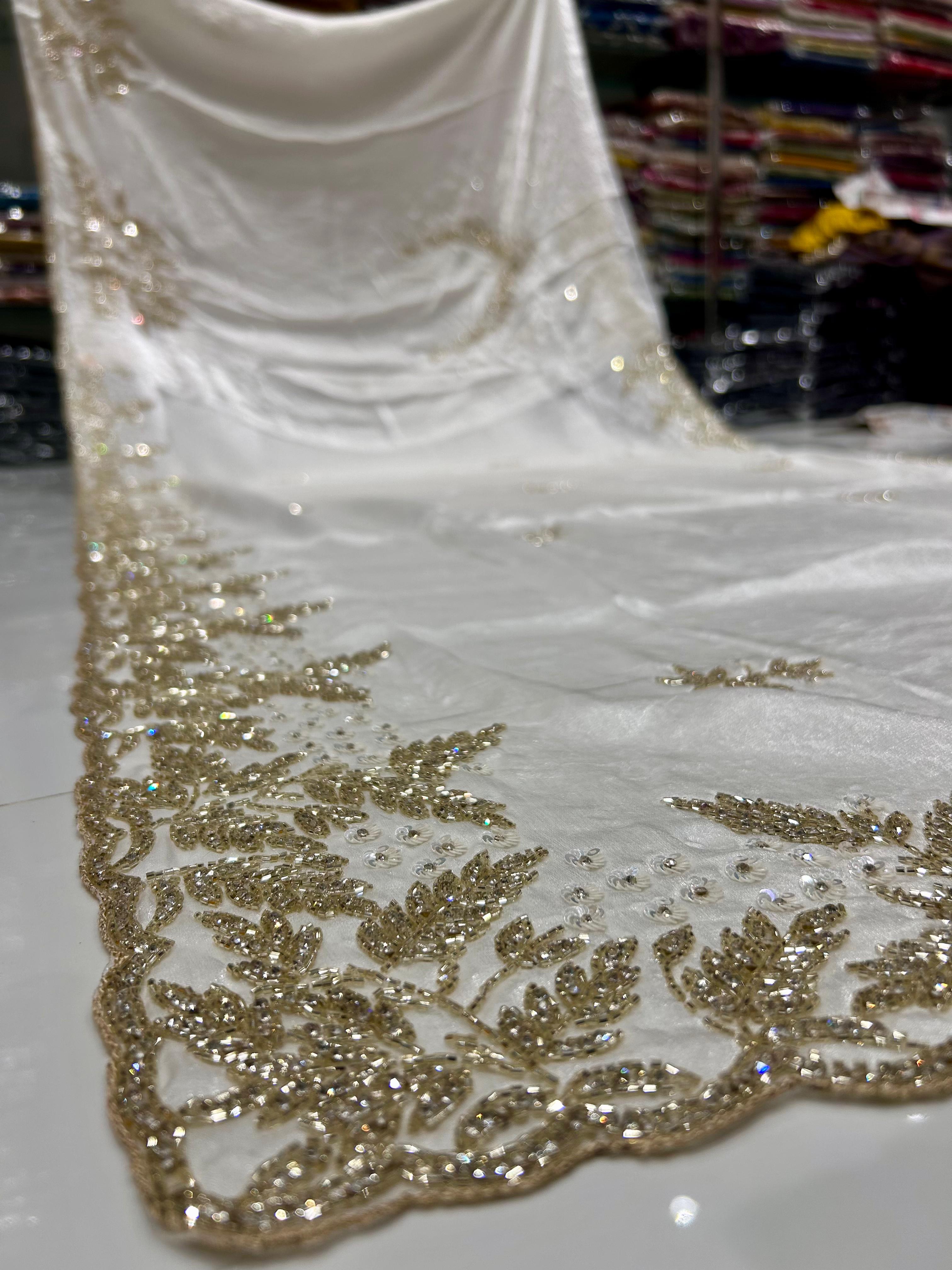 Fendy silk Designer Handwork Saree ✨