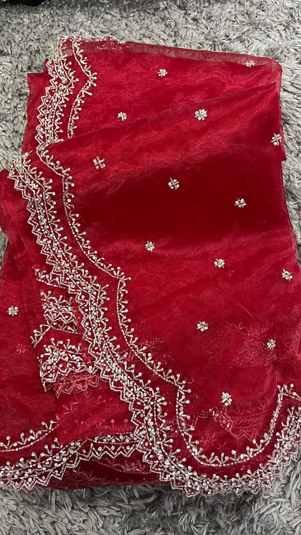 Tissue Organza Designer Zardozi work Saree ✨