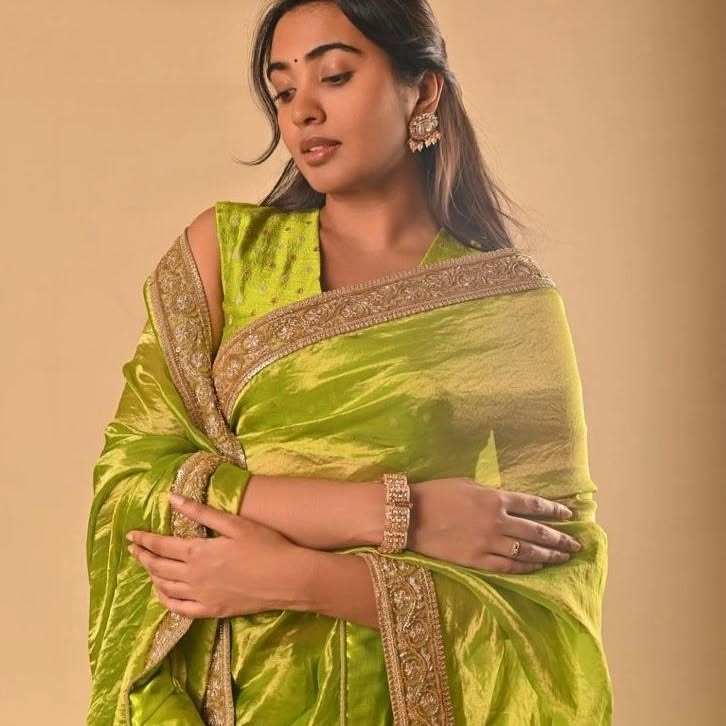 Banarasi Tissue Silk Saree with Lace Border