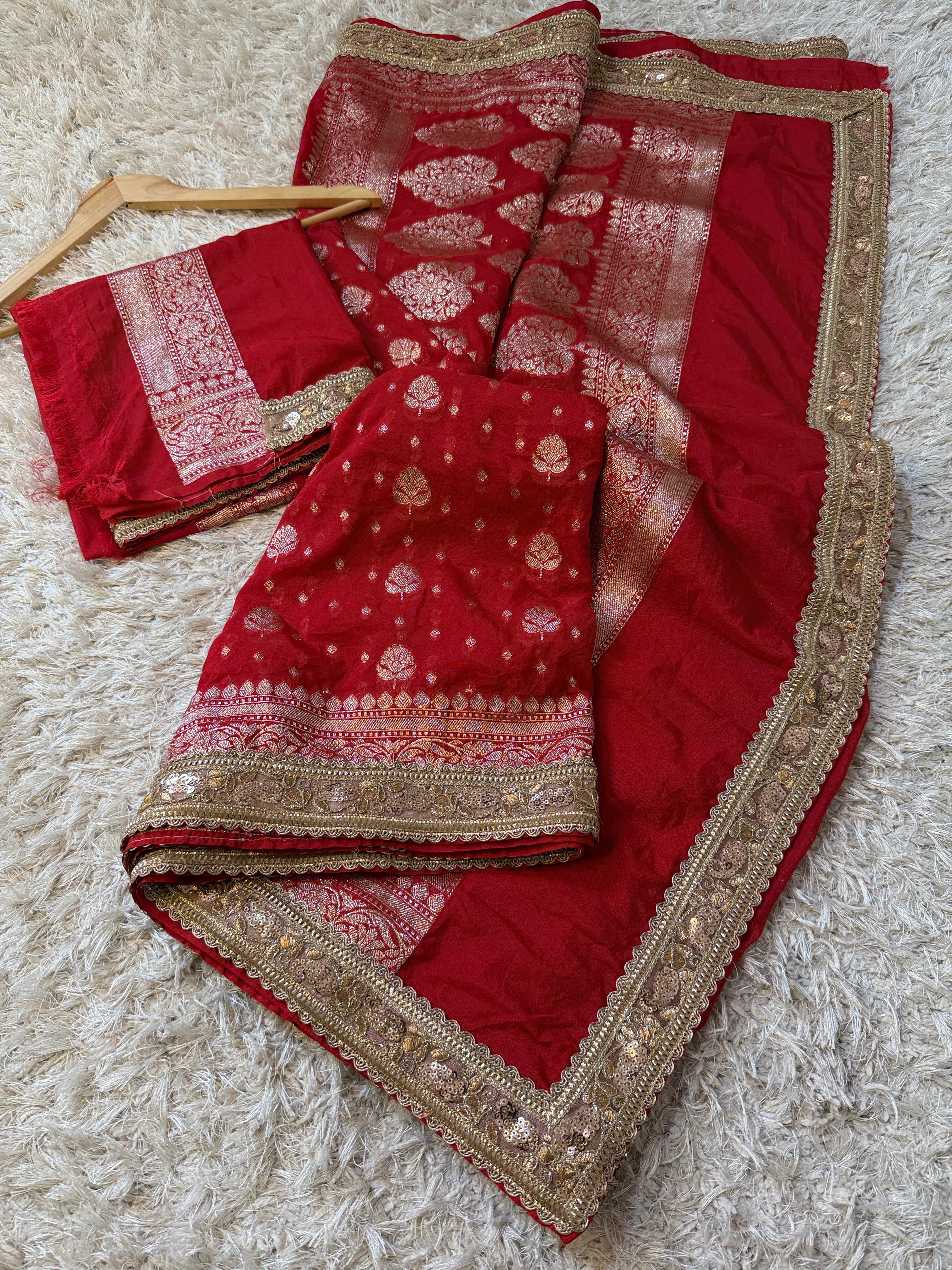 Banarasi Khadi Katan Georgette silk ♥️