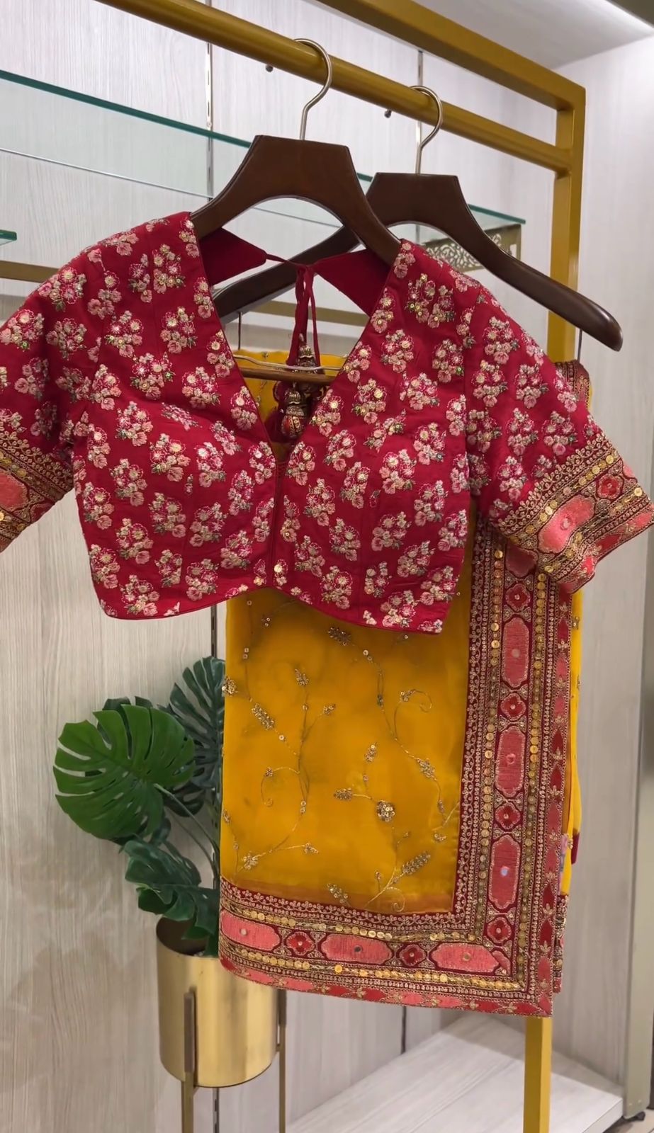 Yellow Designer Organza Silk Saree 💛