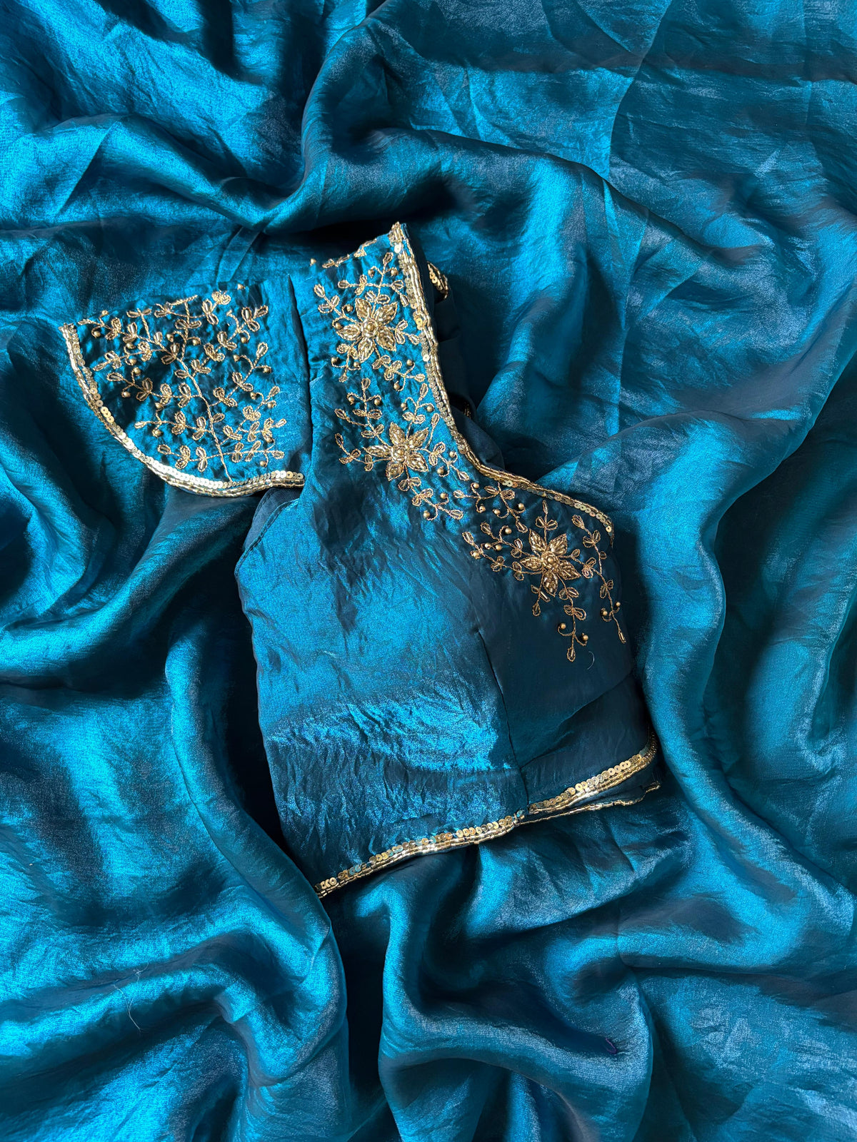 Space Silk Maggam work Saree ✨