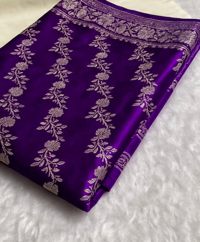 Pure Banarasi Mashru Silk Handloom Saree ✨