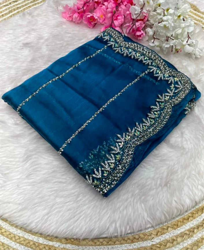Soft Organza Handwork Saree