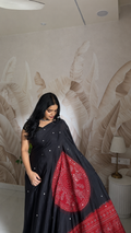 Ajrakh Modal Silk mirror work saree ✨