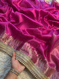 Banarasi Tissue saree with Pearl lace Work border