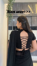 Black Designer Georgette Handwork Saree ✨