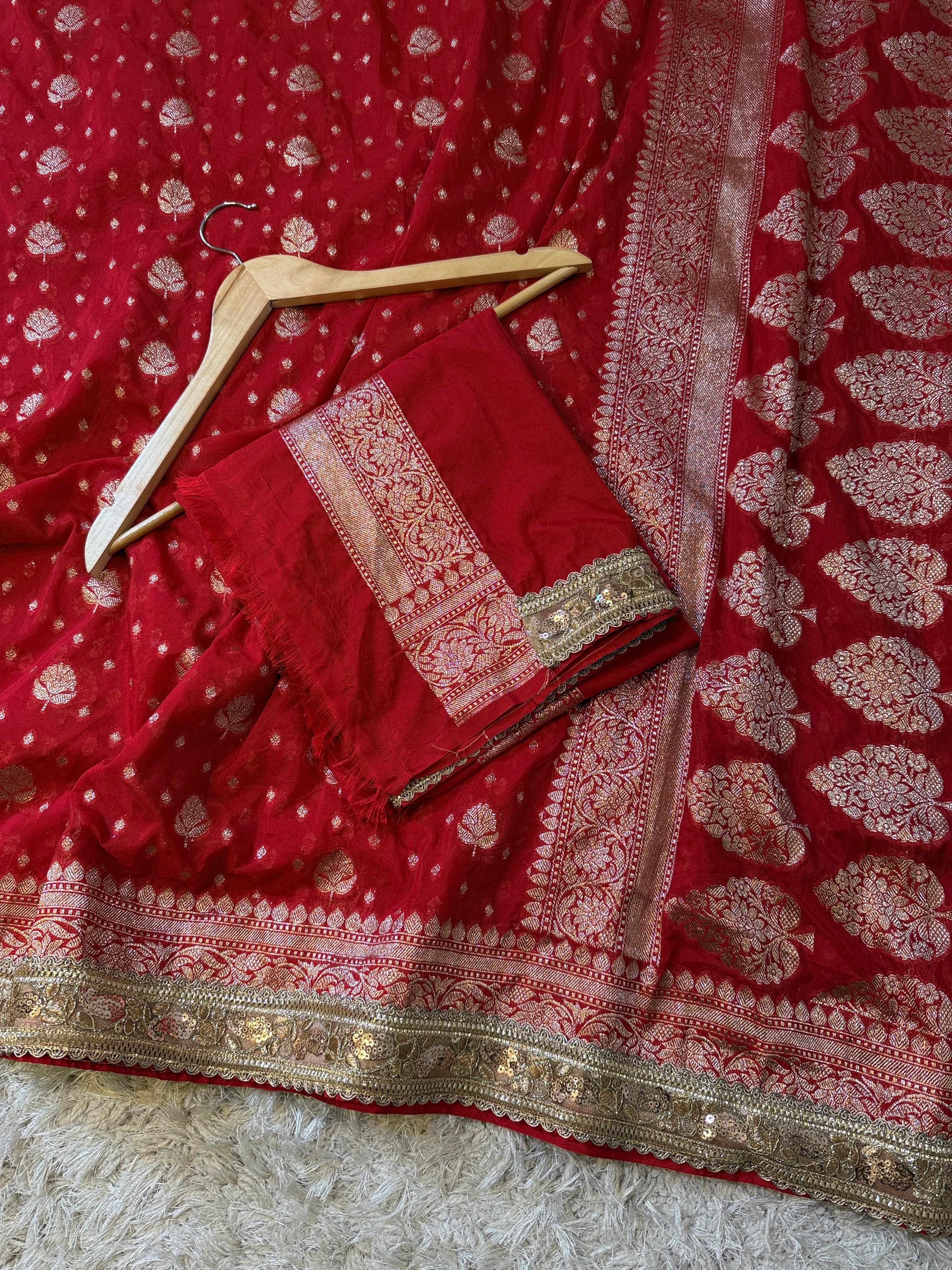 Banarasi Khadi Katan Georgette silk ♥️