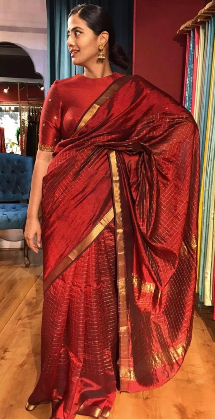 Mangalagari Handloom Checks Pattu Saree