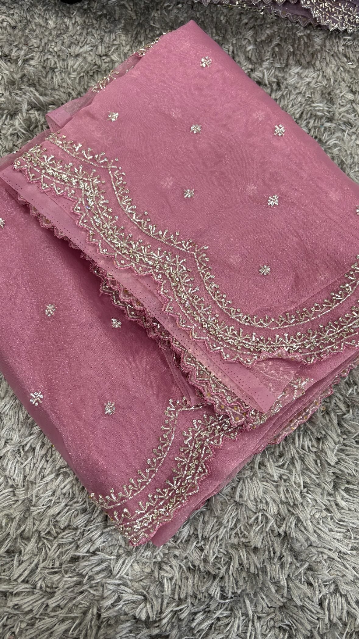 Tissue Organza Designer Zardozi work Saree ✨